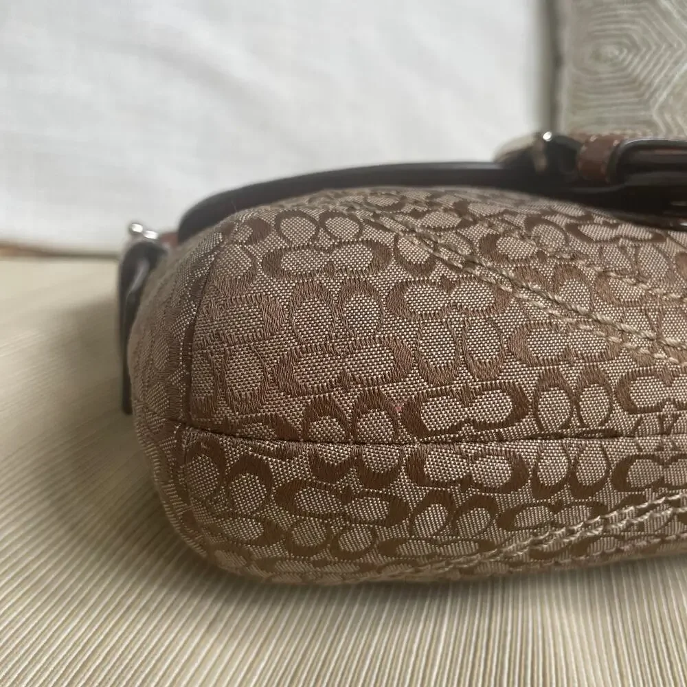 Rare Coach Soho Mini Brown Signature Flap Bag | 12303 Jacquard & Leather Y2K